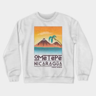 Ometepe Nicaragua Retro Travel Poster Crewneck Sweatshirt